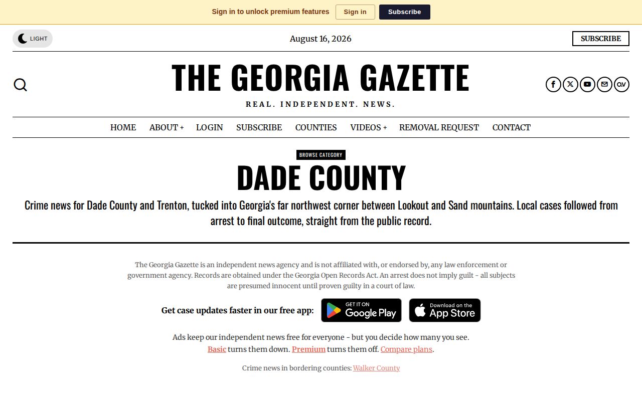 The Georgia Gazette Dade County unofficial crime news archive